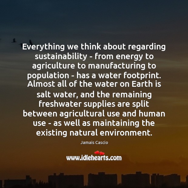 Everything we think about regarding sustainability – from energy to agriculture to Jamais Cascio Picture Quote