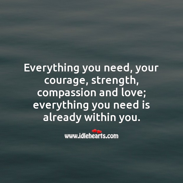 Everything you need is already within you. Encouragement Quotes Image