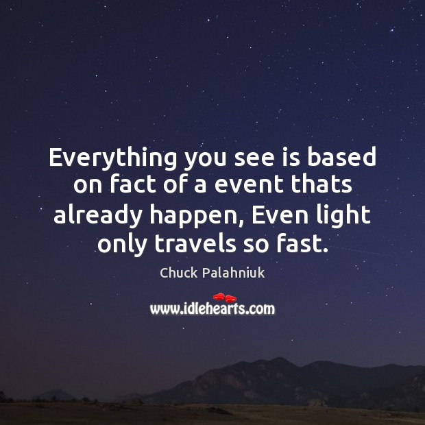 Everything you see is based on fact of a event thats already Chuck Palahniuk Picture Quote