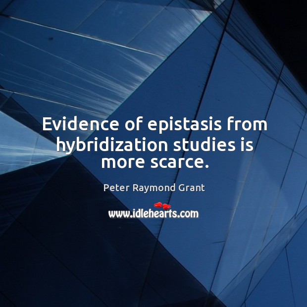 Evidence of epistasis from hybridization studies is more scarce. Peter Raymond Grant Picture Quote