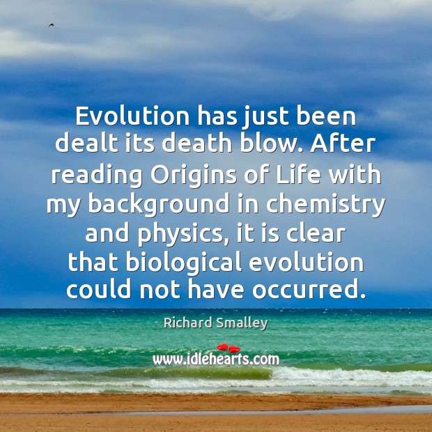 Evolution has just been dealt its death blow. After reading Origins of Image