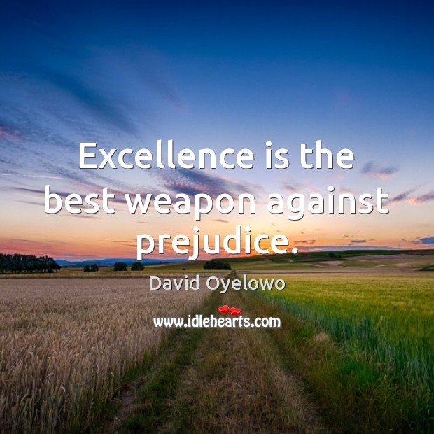 Excellence is the best weapon against prejudice. David Oyelowo Picture Quote