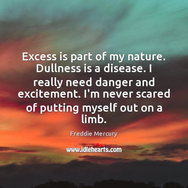 Excess is part of my nature. Dullness is a disease. I really Image