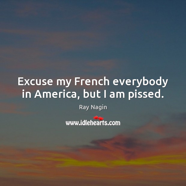 Excuse my French everybody in America, but I am pissed. Ray Nagin Picture Quote
