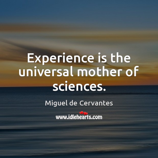 Experience is the universal mother of sciences. Experience Quotes Image