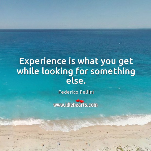 Experience is what you get while looking for something else. Experience Quotes Image