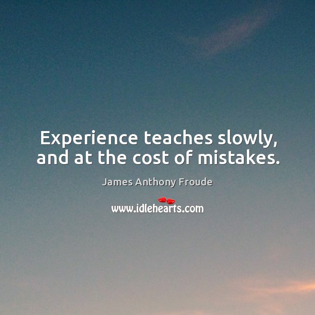 Experience teaches slowly, and at the cost of mistakes. James Anthony Froude Picture Quote