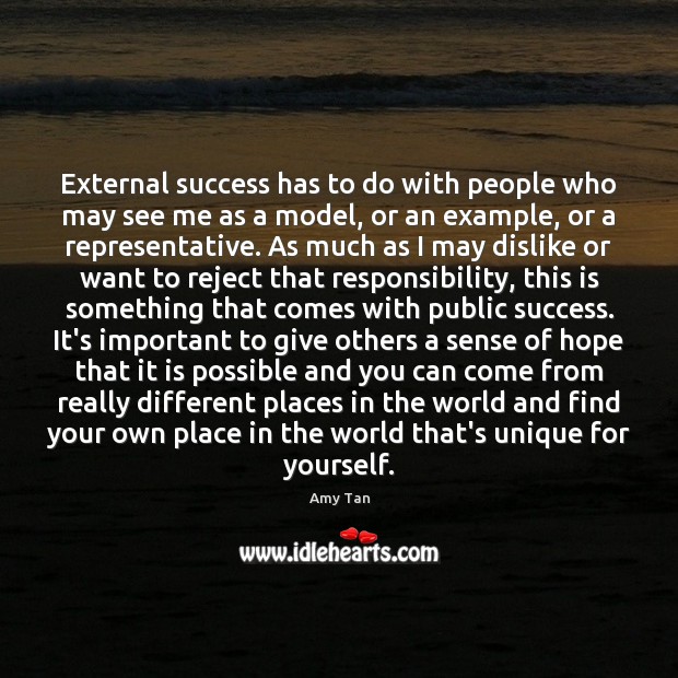 External success has to do with people who may see me as Amy Tan Picture Quote
