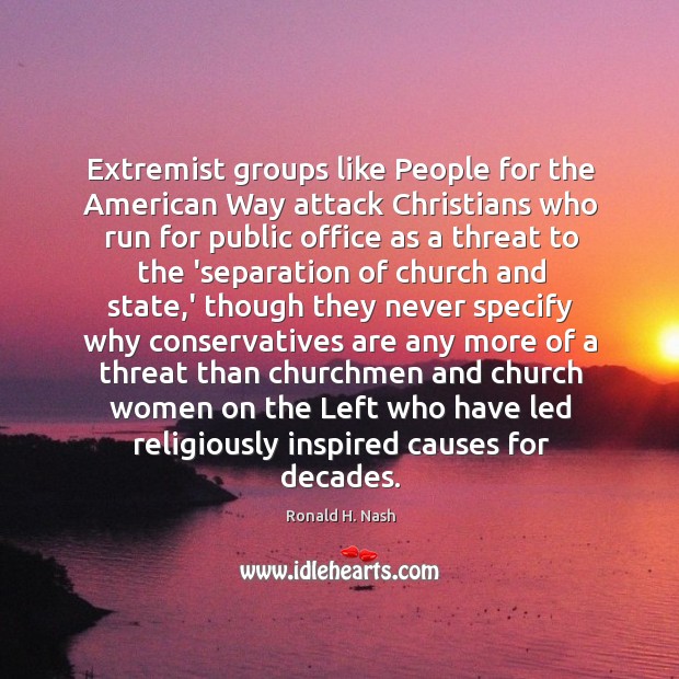 Extremist groups like People for the American Way attack Christians who run Image