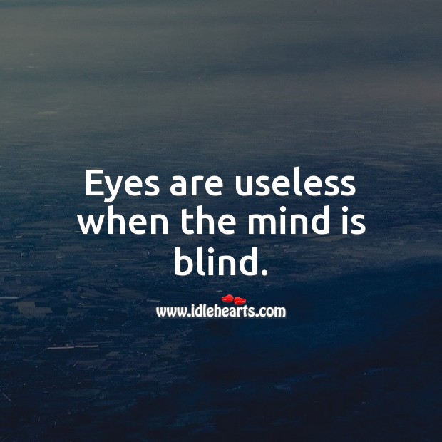 Eyes are useless when the mind is blind. Wise Quotes Image