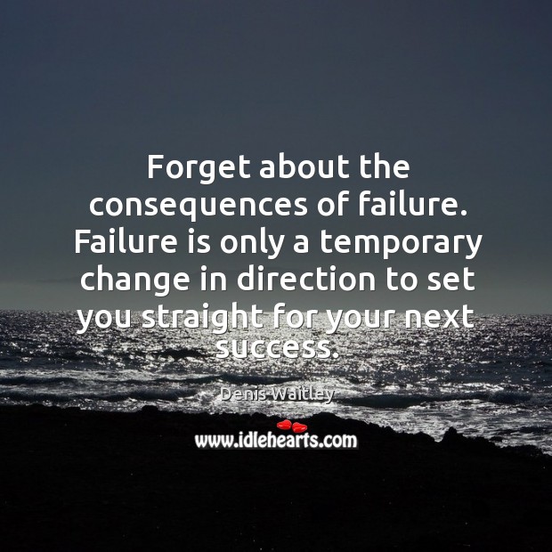 Failure is only a temporary change in direction to set you straight for your next success. Image