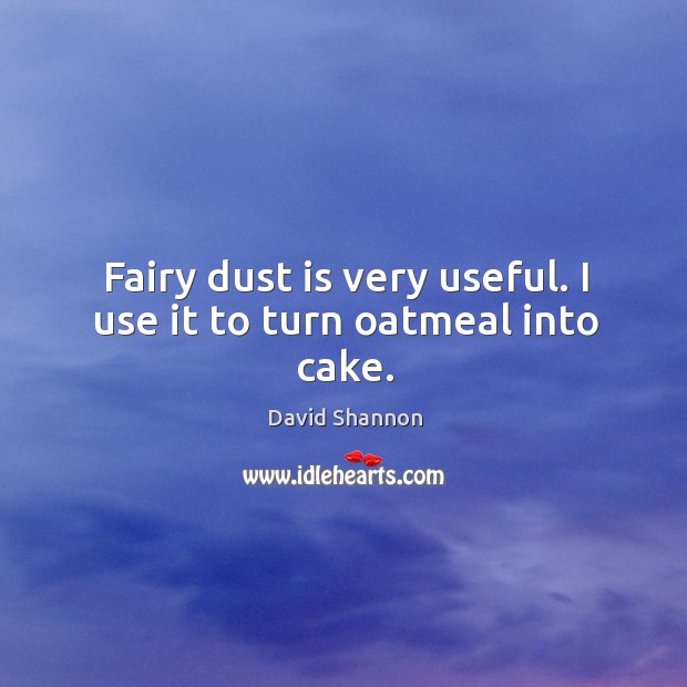Fairy dust is very useful. I use it to turn oatmeal into cake. David Shannon Picture Quote