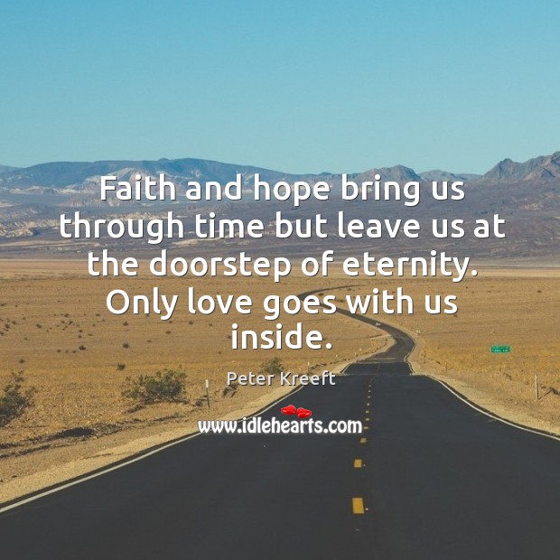 Faith and hope bring us through time but leave us at the Image