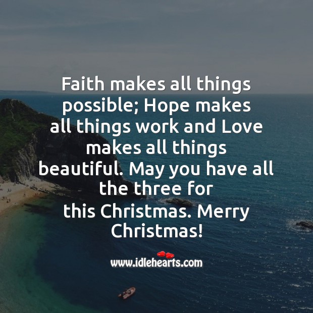 Faith makes all things possible Christmas Messages Image