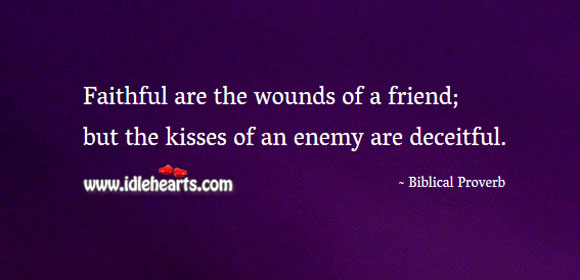 Faithful are the wounds of a friend Biblical Proverbs Image