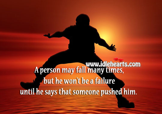 A person may fall many times Failure Quotes Image