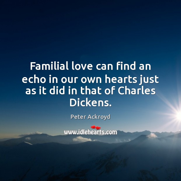 Familial love can find an echo in our own hearts just as Peter Ackroyd Picture Quote