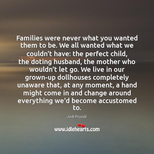 Families were never what you wanted them to be. We all wanted Jodi Picoult Picture Quote