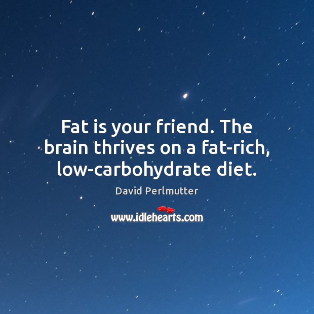 Fat is your friend. The brain thrives on a fat-rich, low-carbohydrate diet. David Perlmutter Picture Quote