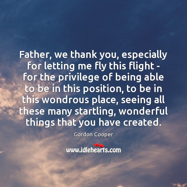 Father, we thank you, especially for letting me fly this flight – Image