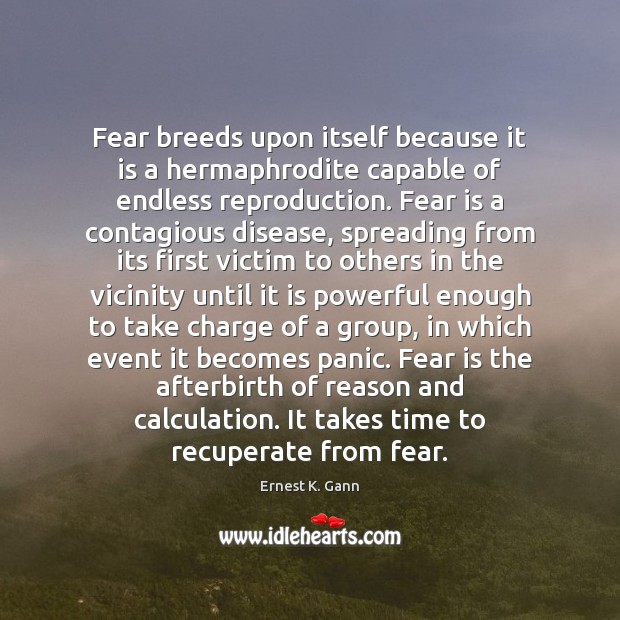 Fear breeds upon itself because it is a hermaphrodite capable of endless Fear Quotes Image