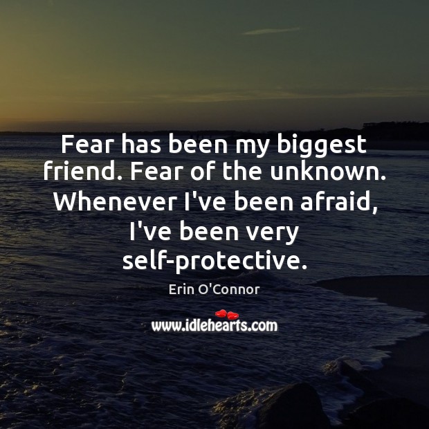 Fear has been my biggest friend. Fear of the unknown. Whenever I’ve Erin O’Connor Picture Quote