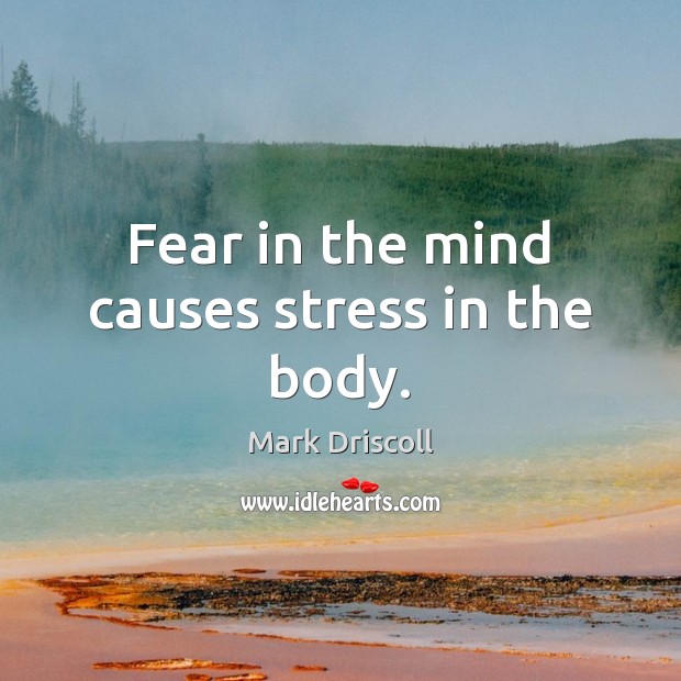 Fear in the mind causes stress in the body. Mark Driscoll Picture Quote