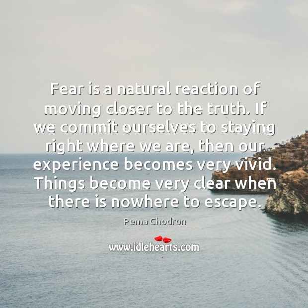 Fear is a natural reaction of moving closer to the truth. If Image