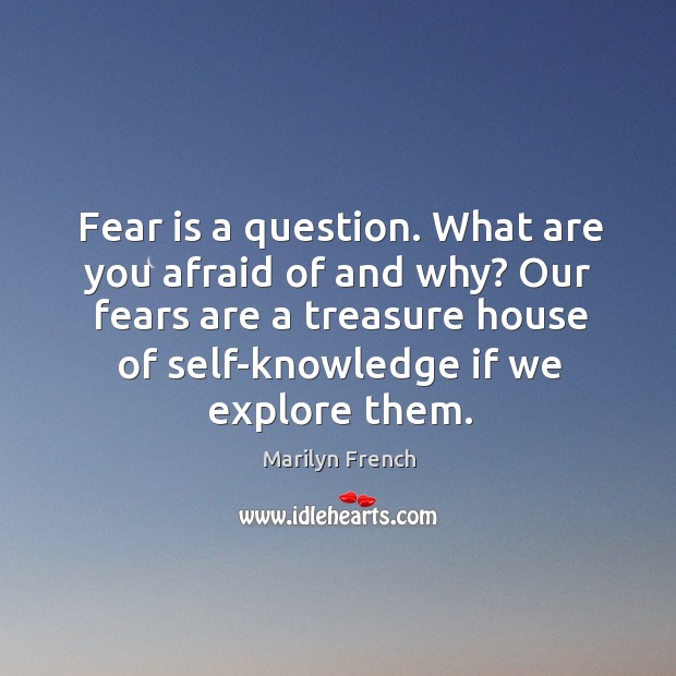 Fear is a question. What are you afraid of and why? Image