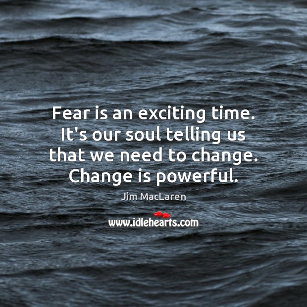 Fear is an exciting time. It’s our soul telling us that we Fear Quotes Image