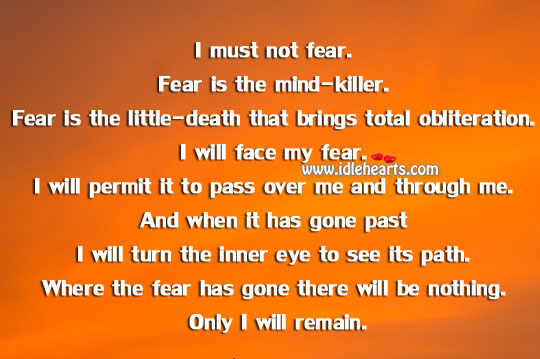 I will face my fear. Image