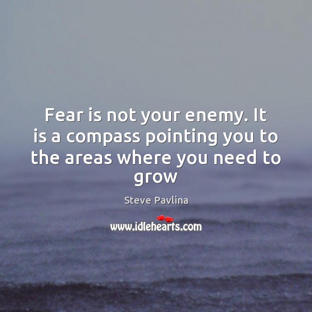 Fear is not your enemy. It is a compass pointing you to the areas where you need to grow Fear Quotes Image