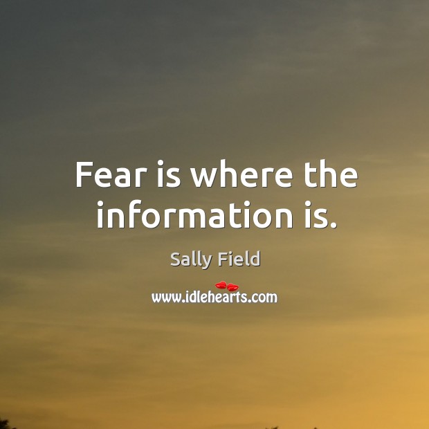 Fear is where the information is. Sally Field Picture Quote