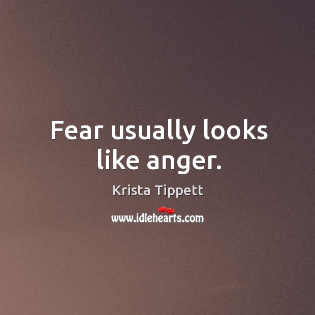 Fear usually looks like anger. Krista Tippett Picture Quote