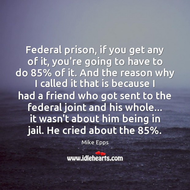 Federal prison, if you get any of it, you’re going to have Mike Epps Picture Quote
