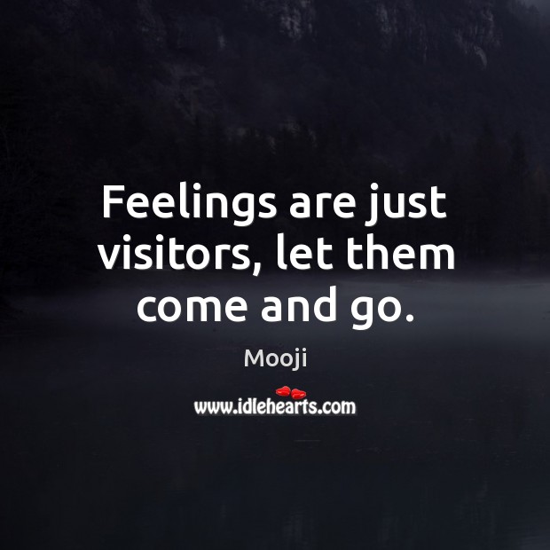 Feelings are just visitors, let them come and go. Mooji Picture Quote