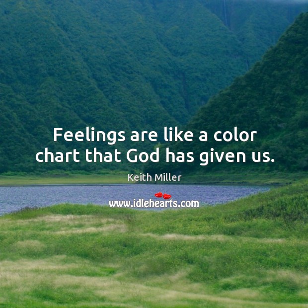 Feelings are like a color chart that God has given us. Keith Miller Picture Quote