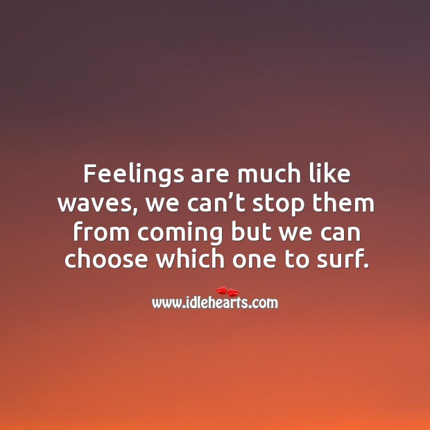 Feelings are much like waves, we can’t stop them from coming but we can choose which one to surf. Image