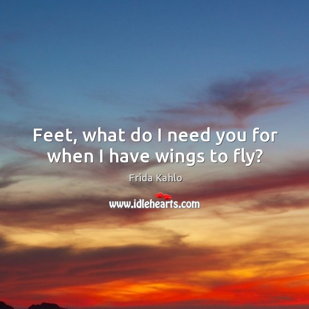 Feet, what do I need you for when I have wings to fly? Image