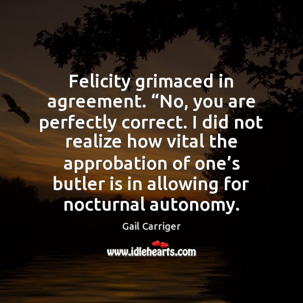 Felicity grimaced in agreement. “No, you are perfectly correct. I did not Image