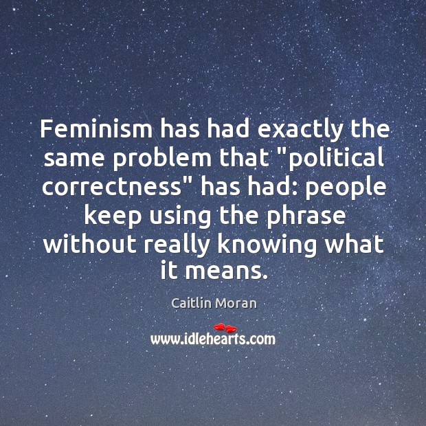 Feminism has had exactly the same problem that “political correctness” has had: Image
