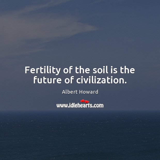 Fertility of the soil is the future of civilization. Image