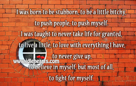 I was taught to never take life for granted Never Give Up Quotes Image
