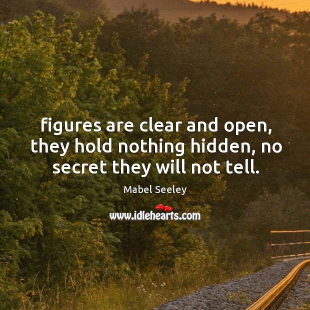 Figures are clear and open, they hold nothing hidden, no secret they will not tell. Mabel Seeley Picture Quote