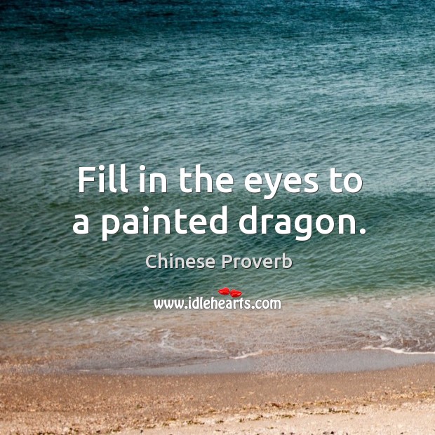 Fill in the eyes to a painted dragon. Image