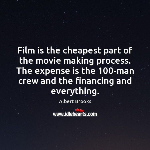 Film is the cheapest part of the movie making process. The expense Albert Brooks Picture Quote