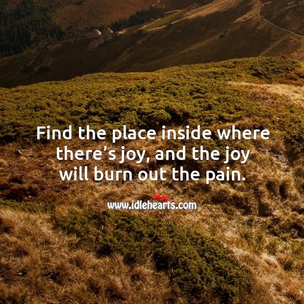 Find the place inside where there’s joy. Advice Quotes Image