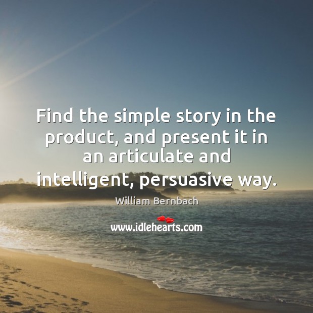 Find the simple story in the product, and present it in an Image