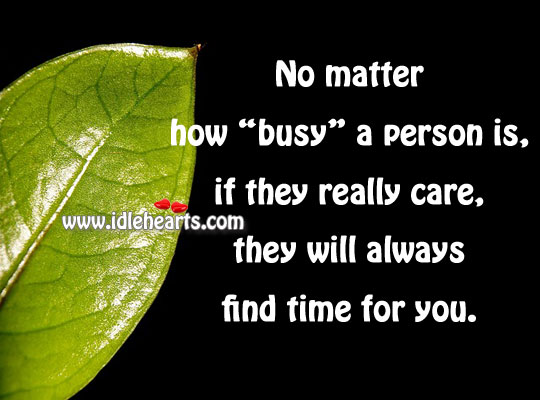 No matter how “busy” a person Image