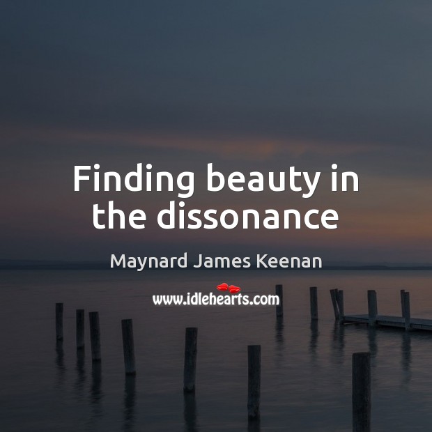 Finding beauty in the dissonance Maynard James Keenan Picture Quote
